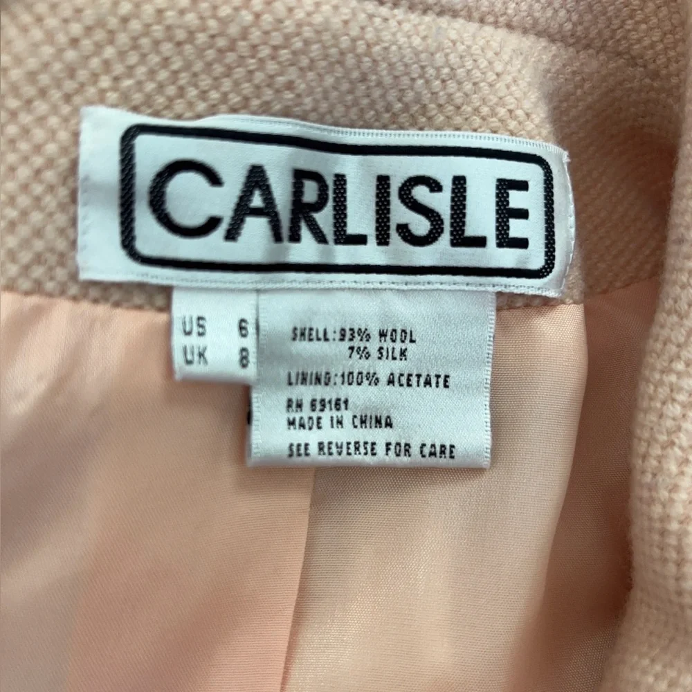 Carlisle Vintage  Peachy Pink Wool -Silk blend Jacket 6